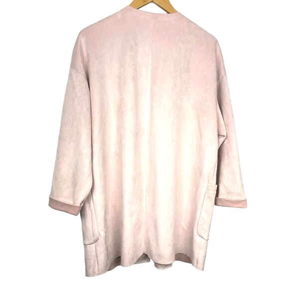 Joan Vass | Pink Faux Suede Light Jacket - Picture 2 of 6